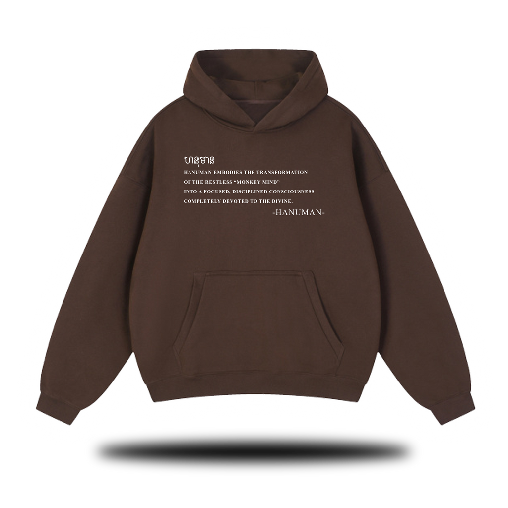 Flaming Hanuman Essential Oversized Boxy Fit Fleece Hoodie