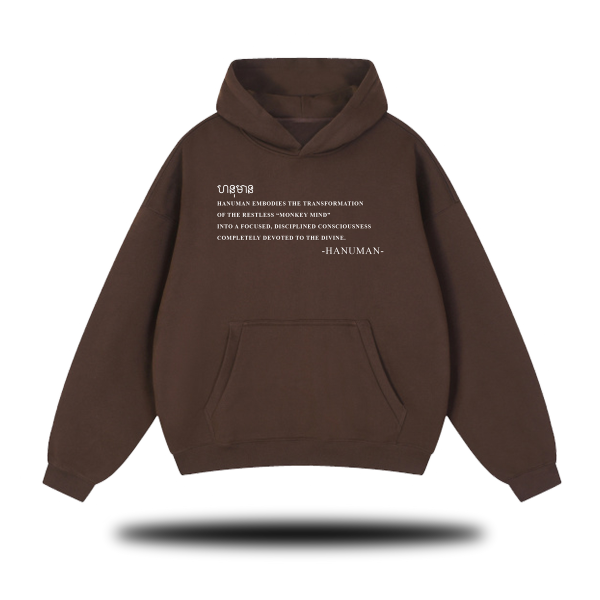 Flaming Hanuman Essential Oversized Boxy Fit Fleece Hoodie