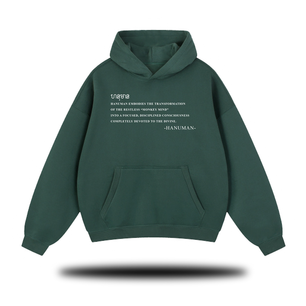 Flaming Hanuman Essential Oversized Boxy Fit Fleece Hoodie