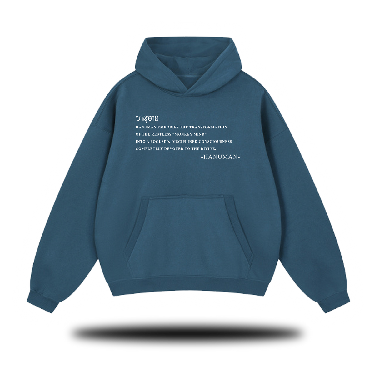 Flaming Hanuman Essential Oversized Boxy Fit Fleece Hoodie