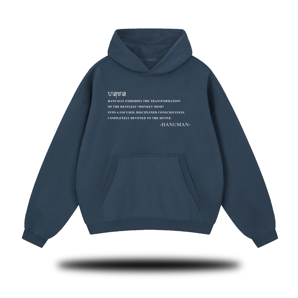 Flaming Hanuman Essential Oversized Boxy Fit Fleece Hoodie