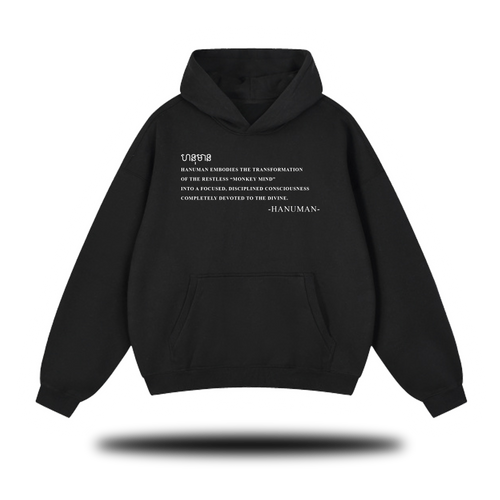 Flaming Hanuman Essential Oversized Boxy Fit Fleece Hoodie